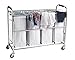 Sagler 4 bag laundry hamper with wheels rolling laundry cart Heavy duty Laundry Sorter removable, Bronze/white laundry organizer