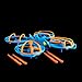 Drone Force Vulture Strike-2.4Ghz Indoor/Outdoor Drone Helicopter Toy with Missile Launcher Feature, Blue & Orange, (US858170)