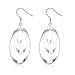 Bangood Women's Silver Plated Three Oval Eardrop Dangle Earrings