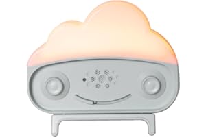 Happiest Baby SNOObie Smart White Noise Machine - Portable Baby Sound Machine with Night Light - 12 Soothing Sounds for Sleep Training, Grey