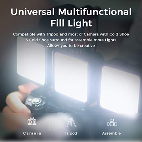 VIJIM VL81 LED On Camera Video Light w Softbox,Mini Rechargeable 3000mAh BiColor LED Light