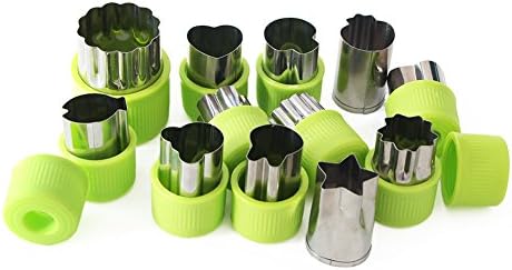 Wareway Stainless Steel Vegetables and Fruit Shape Cutters Set Kid Food Mold Mini Cute Cookie Cutters (12pcs)