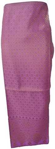 Thai Tradition Purple Synthetic Silk Fabric for women Skirt Dress FB88