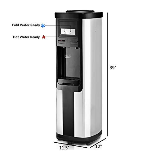 Giantex Water Dispenser, Top Loading Water Cooler, Stainless Steel Water Cooler Dispenser with