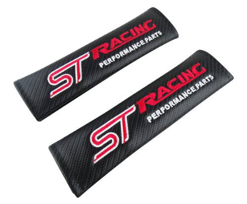 2 x ST Racing for focus fiesta Embroidery Seat Belt Shoulder Pads Cover Cushion