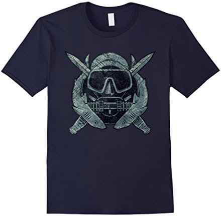 Mens US Combat Diver Vintage Insignia Tshirt Medium Navy