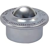 L15-K Push Fit Light Duty Omnitrack Ball Transfer Unit 5/8" Carbon Steel Ball