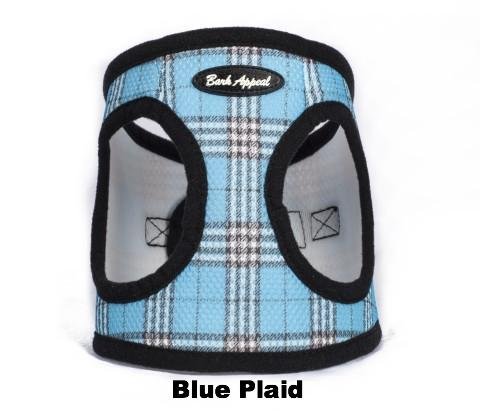 Bark Appeal Mesh EZ Wrap Harness Blue Plaid XX-Large