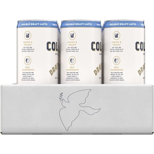 LA COLOMBE COFFEE, DOUBLE DRAFT LATTE, 11 FL OZ CANS (PACK OF 12), COFFEEHOUSE QUALITY COLD BREW, SPECIALTY GRADE COFFEE BEANS, READY-TO-DRINK ON-THE-GO