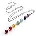 Top Plaza 7 Chakra Jewelry Sets - Healing Balance Energy 7 Chakra Bracelets + Necklace + Earrings(#1)