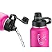 Swig Savvy Sports Water Bottle, Vacuum Insulated Stainless steel, Double Wall, Wide Mouth 2 Leakproof Lid, Travel Thermos - 40oz (Pink)