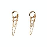 Tassel Chain Drop Dangle Small Hoop Earrings Ball