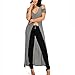 ZZhong Women's Off Shoulder Short Sleeve Shirt Front Split V Neck Long Dress