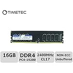 Timetec Hynix IC 16GB DDR4 2400MHz PC4-19200 Non-ECC Unbuffered 1.2V CL17 2Rx8 Dual Rank 288 Pin UDIMM Desktop PC Computer Memory Ram Module Upgrade (16GB)