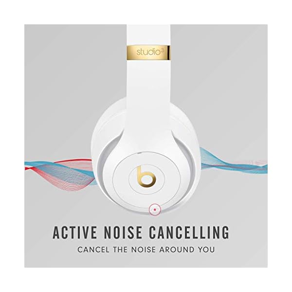 Beats-Studio3-Wireless-Noise-Cancelling-Over-Ear-Headphones-Apple-W1-Headphone-Chip-Class-1-Bluetooth-Active-Noise-Cancelling-22-Hours-Of-Listening-Time-Built-in-Microphone-White Beats Studio3 Wireless Noise Cancelling Over-Ear Headphones - Apple W1 Headphone Chip, Class 1 Bluetooth, Active Noise…