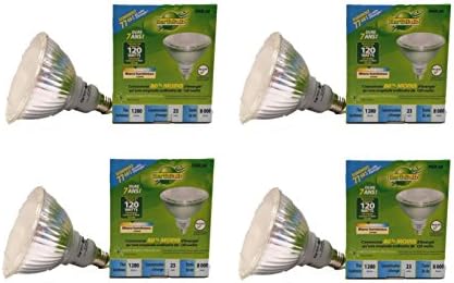 Set of 4 Earth Bulb CFL Bright White 3500K PAR38 1280 Lumens 23 Watts Equivalent to 120 Watts Energy Saver Flood Light
