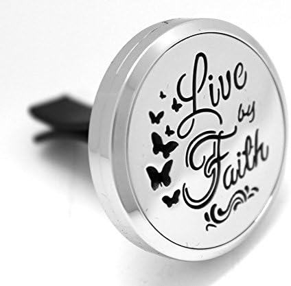 AromaRain Live By Faith Aromatherapy Car Diffuser for Essential Oils With Vent Clip - Premium 316 Stainless Steel For Car