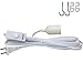 Lightingsky Extension Light Cord Hanging Lantern Pendant Lamp Cord Cable E26 Bulb Socket to 2-Prong US AC Power Cord with On/Off Switch UL Listed (White-1 Pack, 15 Feet)