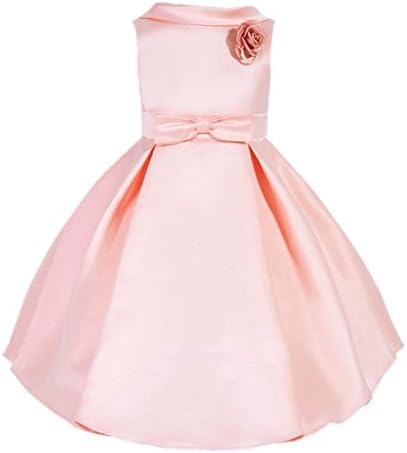 Amberetech Little Girl Princess Dresses Formal Party Wear with Flower Corsage Midi Dress for Toddler Girls (3-4 T)