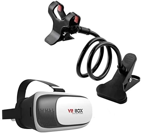 RapGear Universal Flexible Long Strong Grip Lazy Stand Mobile Holder & 3D Vr Box,Virtual Reality Headset for Android/iOS Devices