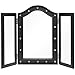 Best Choice Products Lighted Tabletop Tri-Fold Vanity Mirror Decor Accent w/ 16 LED Lights, Velvet-Lined Back - Black