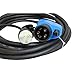 Duosida Blue Premium 25 Ft Level 2 EV Electric Vehicle Portable Car Charger - 16-AMP 120-240V, NEMA 6-20P - Includes Storage Case