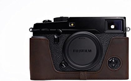 Handmade Genuine Real Leather Half Camera Case Bag Cover for FUJIFILM X-PRO2 Dark Brown Color