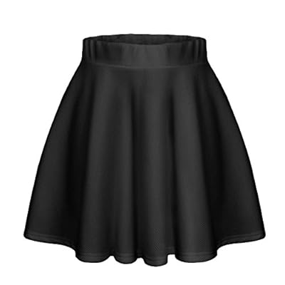 Abollria Womens Basic Versatile Stretchy Flared Casual Mini Skater Skirt Abollria Womens Basic Versatile Stretchy Flared Casual Mini Skater Skirt