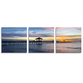 Abstract Bridges Beautiful Sunset Painting Artwork for Home...