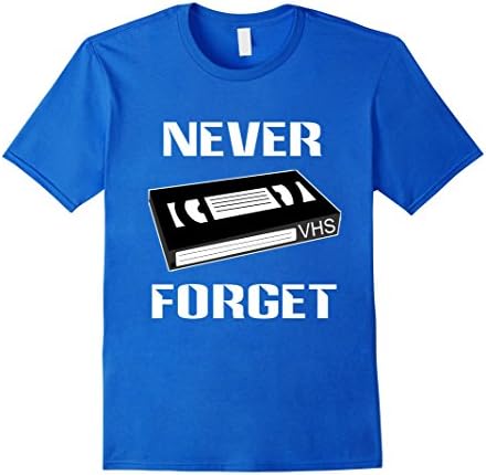 Men's VHS T-Shirt - Funny vintage 80s Tee Shirt Small Royal Blue