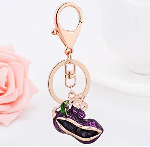 WWQY Sports Jewellry Women Rhinestone Peanut Model Keyring Handbag Pendant Keychain Charm Decor Accessory All Seasons