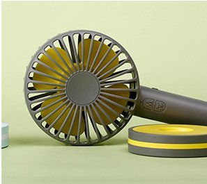 Niubity Mini Handheld Personal Fan Rechargeable Battery Powered 3 Speed Portable Adjustable Table USB Fans Travel Cooler 2000mAh(Gray)