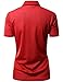 Womens Coolmax Sporty Fill Zipup Short sleeve Polo T-Shirt RED XXXL