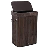 SONGMICS Bamboo Laundry Hamper Storage Basket
