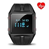 LUOOV Big Black Waterproof Heart Rate Smart Activity Tracker for Android and IOS