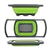 Kitchen Collapsible Colander,Colander Collapsible Silicone,Colander Strainer Over The Sink Vegetable, Fruit Colanders Strainers With Extendable Handles, Folding Strainer for Kitchen (6 Quart, green)