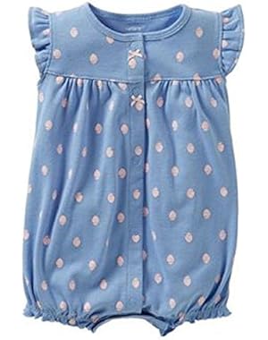 Carters Baby Girls Floral Diamond Romper 3 Month Blue