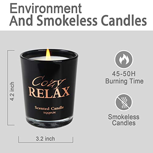TQQFUN Premium Scented Candle Soy Candle Aromatherapy Candle 45-50 Hours Long Burning Time for Home Use and Gift Giving, Smokeless Candles(Black, 8.8 oz)