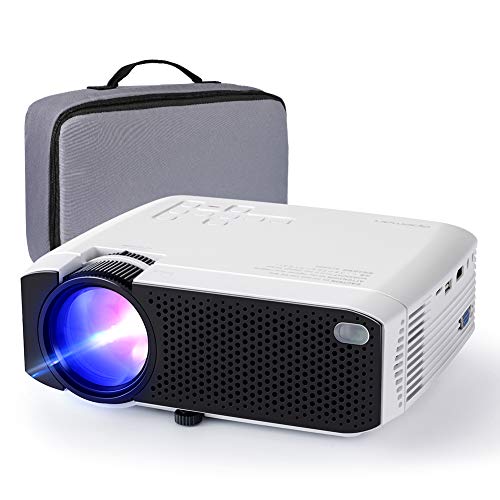 Projector APEMAN Mini Portable Projector 180″ Display and 1080P Supported 45000 Hrs Low Noise Dual Speakers HDMI/VGA/USB/Laptop/TV Box/PS3/4 Chromecast Compatible for Home Cinema[Carry Case Included]