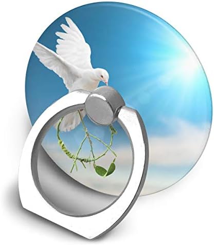 Round Finger Ring Stand Phone Holder Grip Dove Leaves Light 360°Rotation Kickstand for Smartphones and IPad