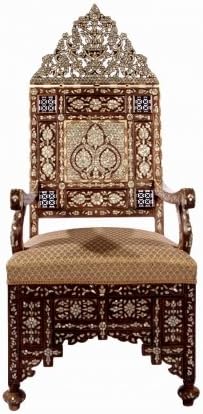 BuyKnight Vintage chair Ottoman style old Syrian antique mother pearl - MOP00008