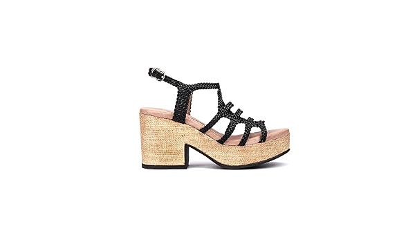 Sandalias de cuña de Piel Trenzada Pedro Miralles Modelo Alessandria en  Tonos Negros. Hecho a Mano en España : Amazon.es: Zapatos y complementos