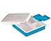INSULATED BENTO LUNCH BOX - PINNACLE BENTAGO THERMO SLIM DESIGN, TRAY STYLE FOOD CONTAINER – LEAKPROOF - 3 COMPARTMENT PORTION CONTROLL – For Adults And Kids – Blue