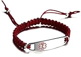 JF.JEWELRY 12 mm Medical Alert Bracelet for Kids with Nylon Braided Band, Free Engraving