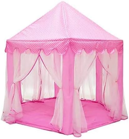 HER HOME Kid's Castle Play Tents Playhouse for Indoors and Outdoors (Pink) - Print of The Fabric May Vary