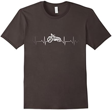 Mens Motorcycle Heartbeat T-Shirt - I love my Motorcycle. Medium Asphalt