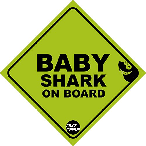 Nutcase Car Vehicle Window Sign Decal Bumper Outside Stickers, Waterproof-6.3in x 6.3in – Baby Shark On Board