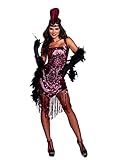 Dreamgirl Women's Gatsby Girl 1920's Flapper Costume, Burgundy, Small