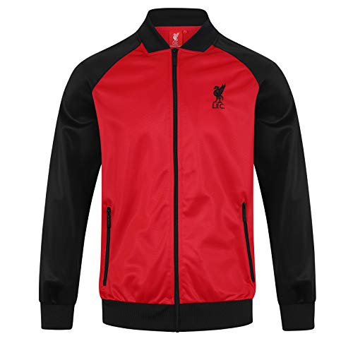 Liverpool FC Official Soccer Gift Mens Retro Track Top Jacket Black Red Large