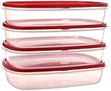 Rubbermaid SYNCHKG096961 644766082353 Easy Find Lid Food Storage Container, BPA-Free Plastic, 1-1/2 Gal (4-Pack), Clear